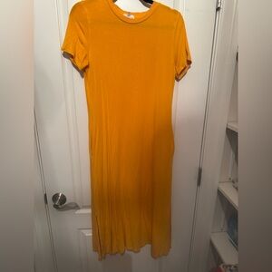 Midi yellow maternity dress, size small
